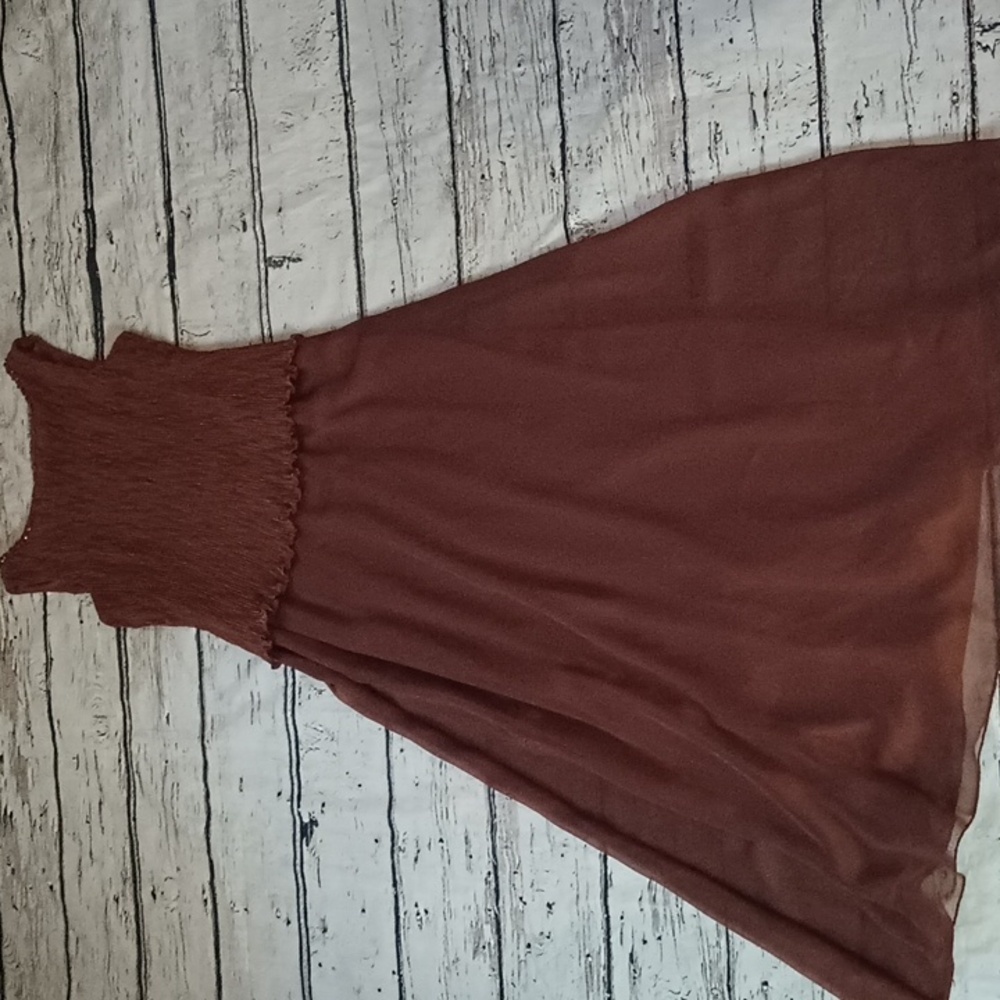 Patra Brown Beaded Neckline Vintage Maxi Formal Evening Dress 14